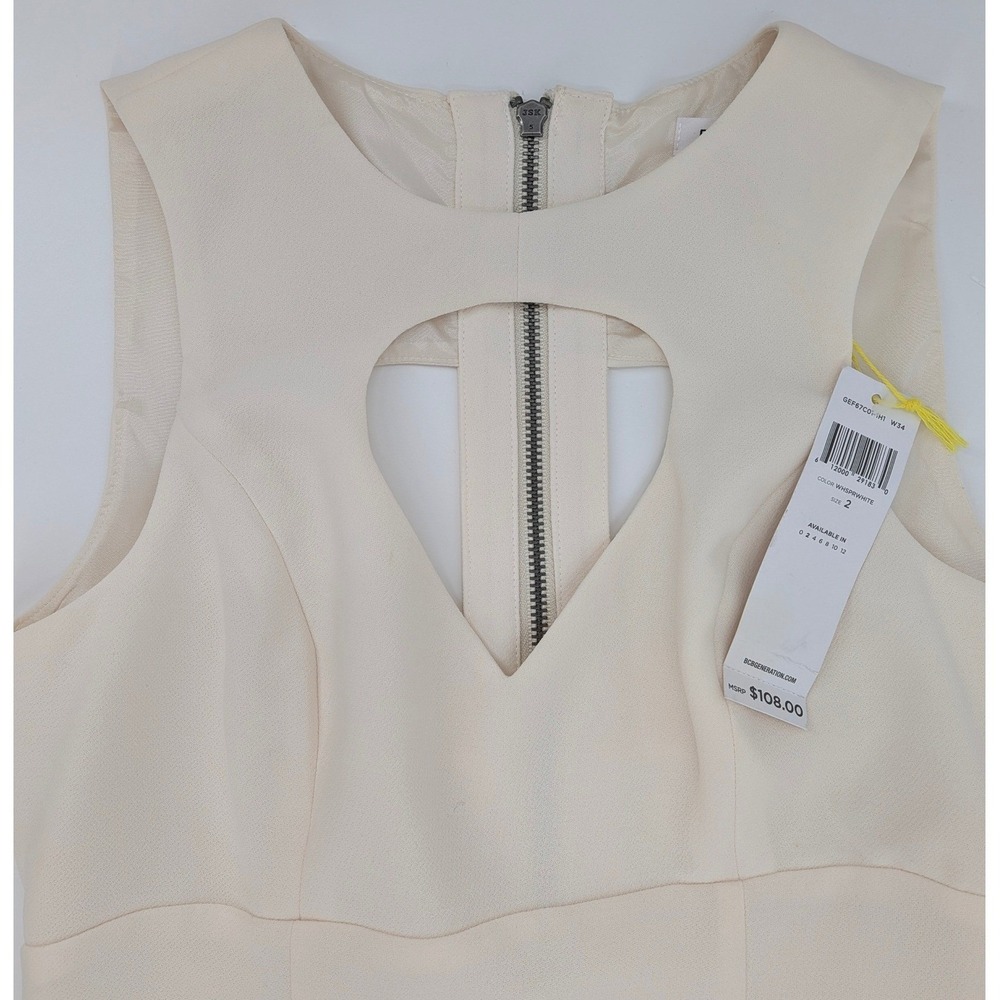 BCBGeneration Whisper White Heart Cutout Cage Back Mini Dress GEF67C01-H1 Size 2